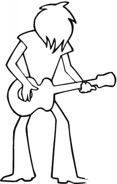 Rock Guitarist  coloring page image