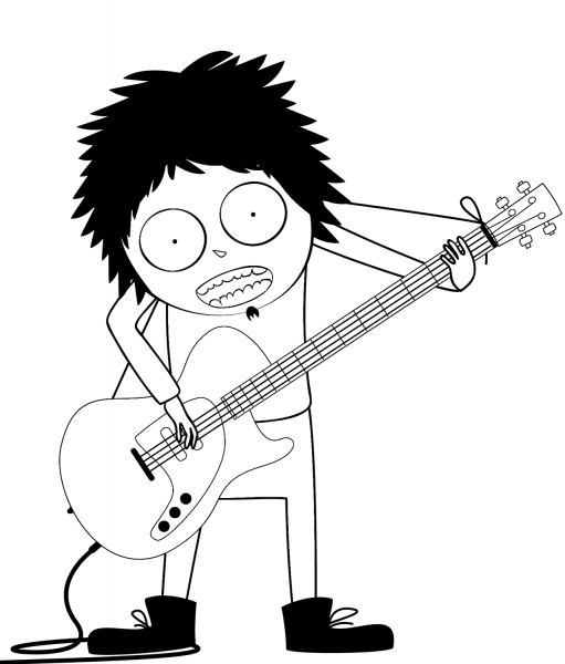 Rock Guitarist coloring page image