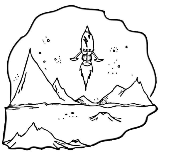 Rocket Blast Off coloring page image