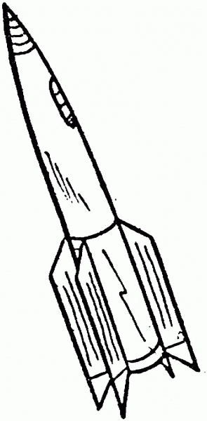 Rocket coloring page image