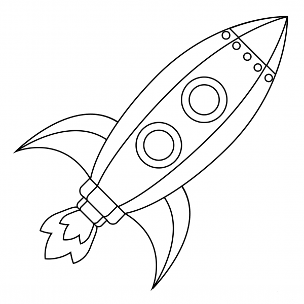 Rocket coloring page image