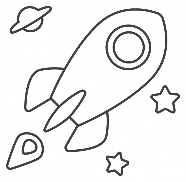 Rocket coloring page image