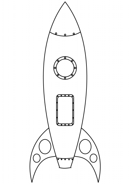 Rocket coloring page image