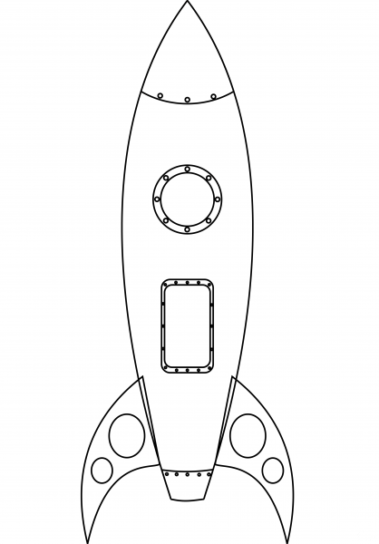 Rocket coloring page image