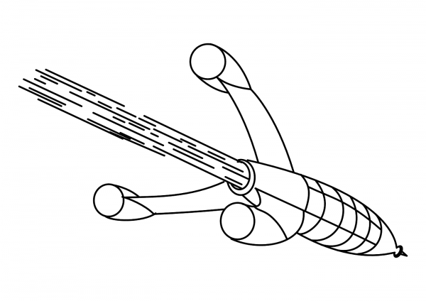 Rocket in a Outer Space coloring page image