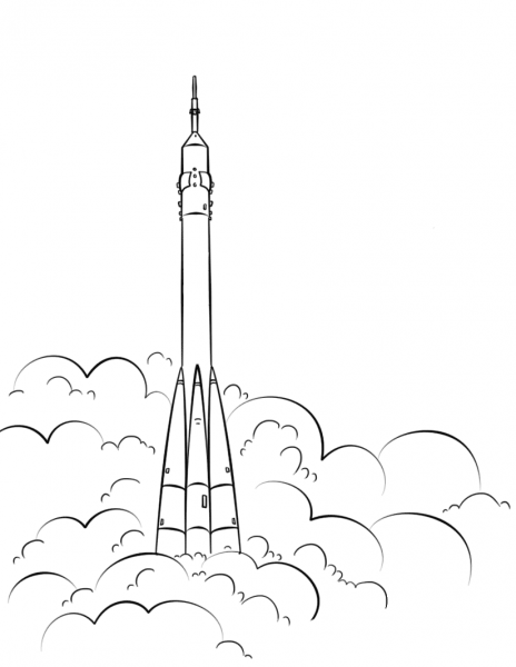 Rocket Launch coloring page image