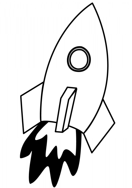 Rocketship coloring page image