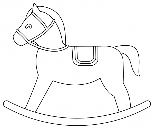 Rocking Horse coloring page image