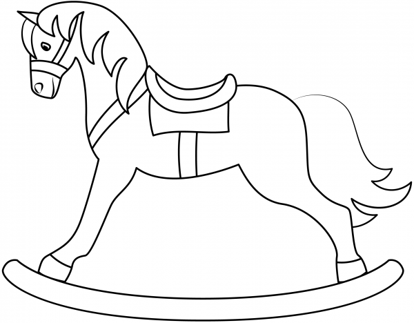 Rocking Horse coloring page image