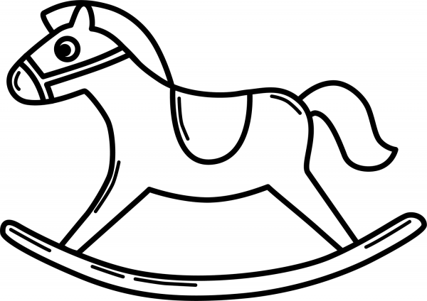 Rocking Horse coloring page image