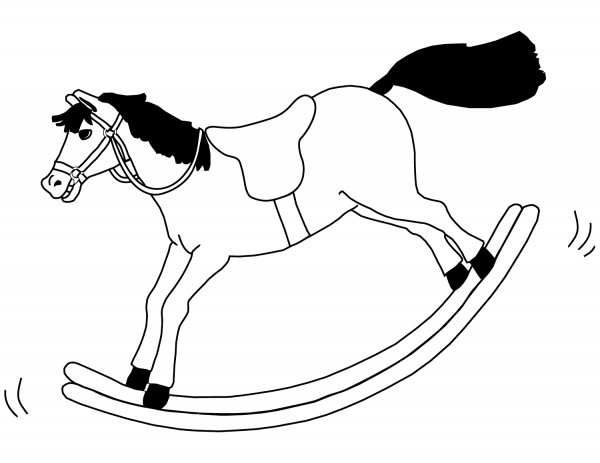 Rocking Horse coloring page image