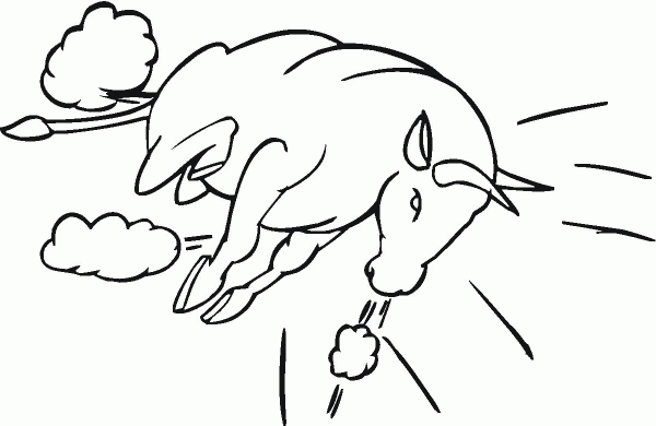 Rodeo Bull coloring page image