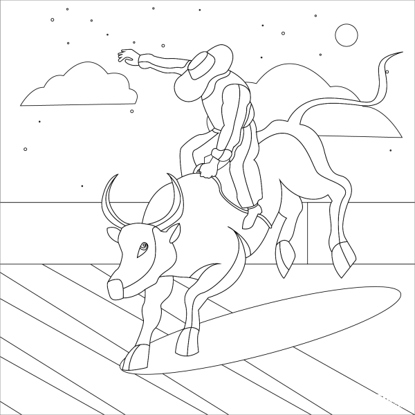 Rodeo coloring page image