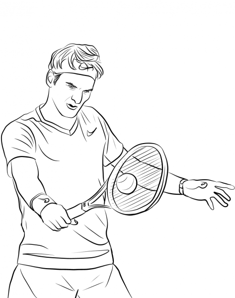 Roger Federer coloring page image