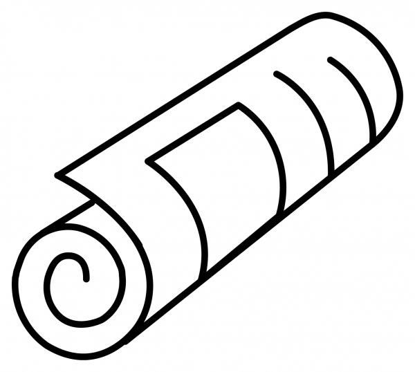 Rolled Up Newspaper Emoji coloring page image