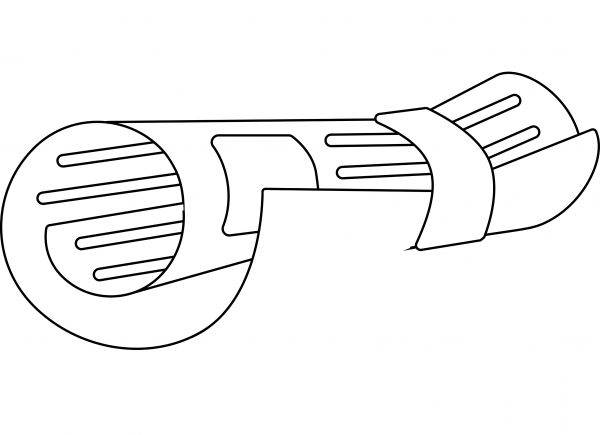 Rolled-Up Newspaper Emoji coloring page image