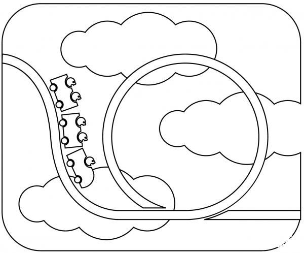 Roller Coaster coloring page image