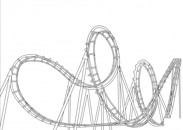 Roller Coaster coloring page image