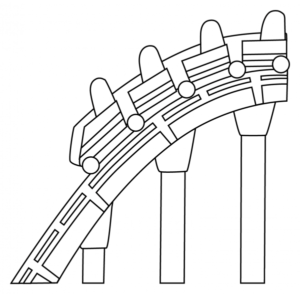 Roller Coaster Emoji coloring page image