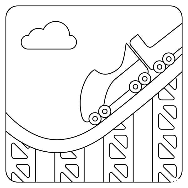 Roller Coaster Emoji coloring page image