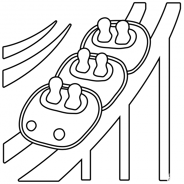 Roller Coaster Emoji coloring page image