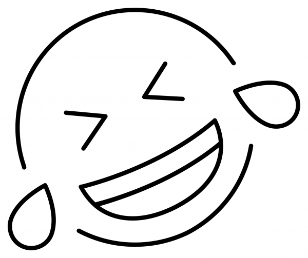 Rolling on the Floor Laughing Emoji coloring page image