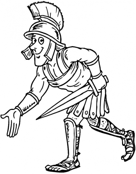 Roman Centurion coloring page image