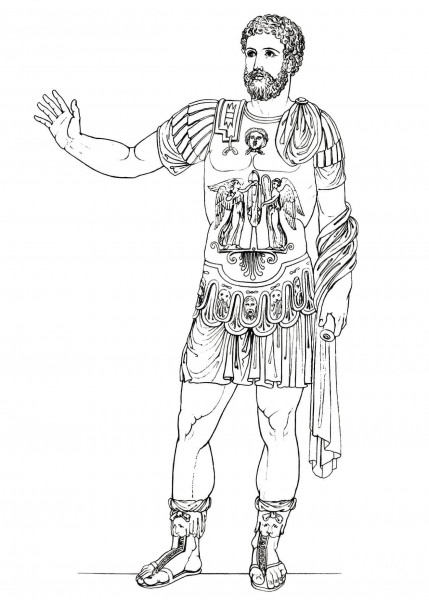 Roman General coloring page image