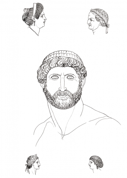 Roman Heads coloring page image