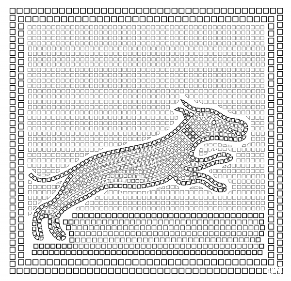 Roman Mosaic with a Hunting Scene coloring page image
