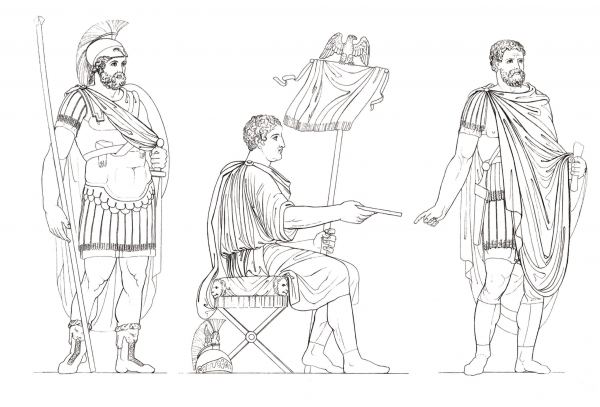 Roman Officers coloring page image