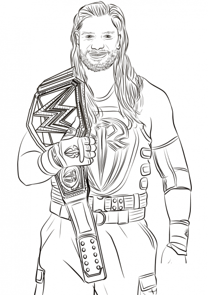 Roman Reigns coloring page image