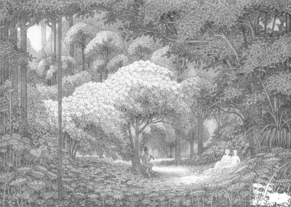 Romantic Picnic coloring page image