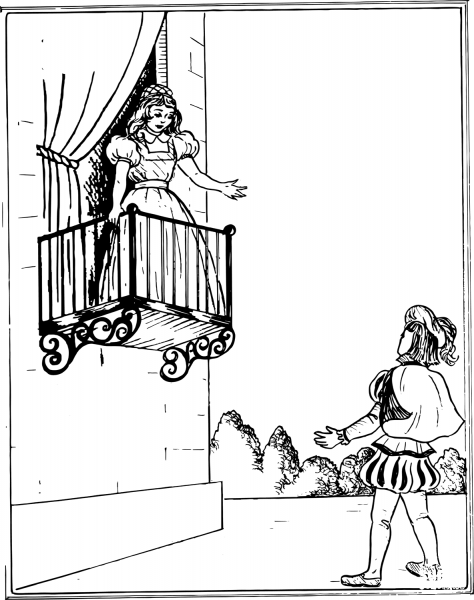 Romeo and Juliet  coloring page image