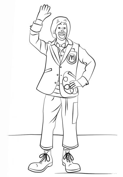 Ronald Mcdonald coloring page image