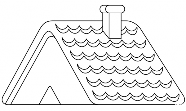 Rooftop coloring page image
