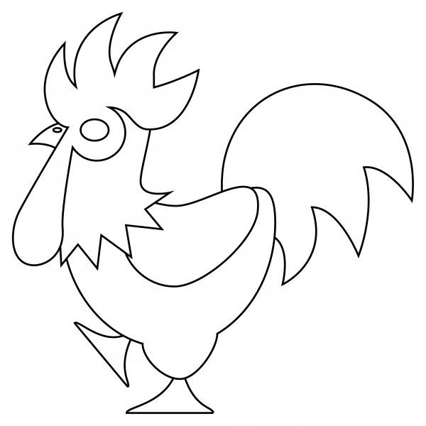 Rooster coloring page image