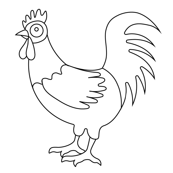 Rooster Emoji coloring page image
