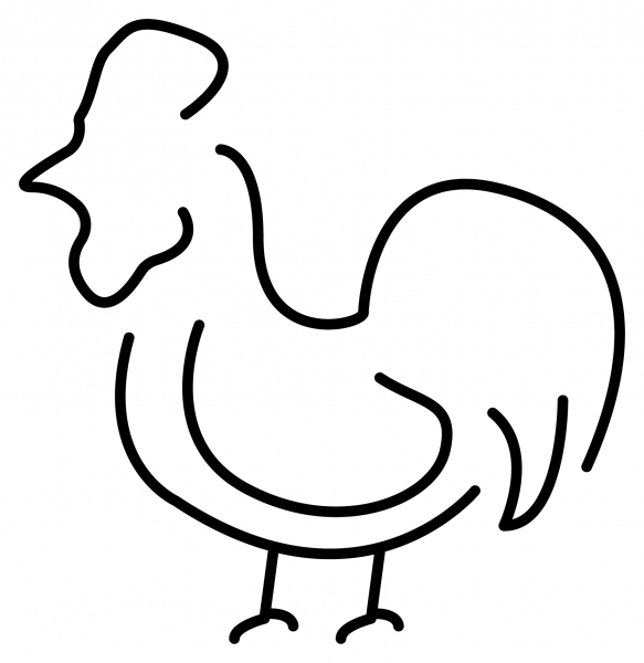 Rooster Emoji coloring page image