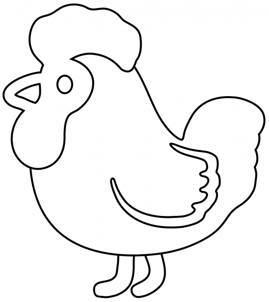 Rooster Emoji coloring page image