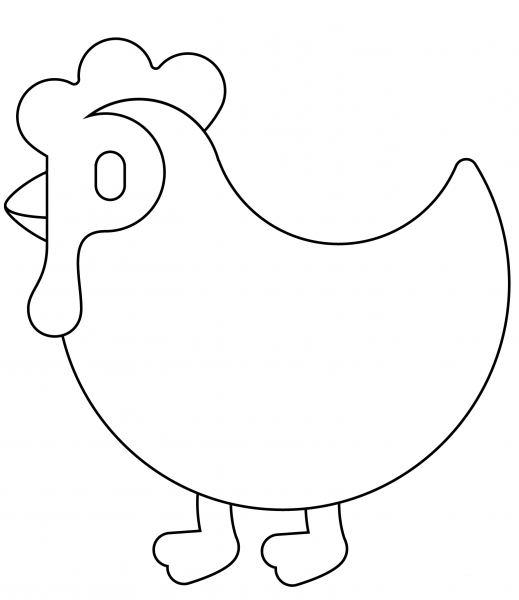 Rooster Emoji coloring page image