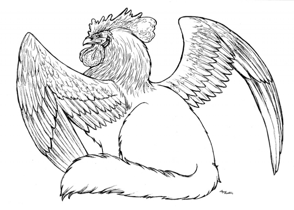 Rooster Griffin coloring page image