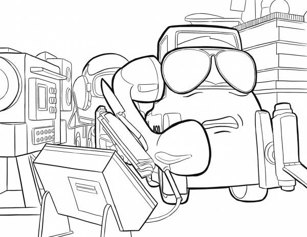 Roper on the Phone coloring page image
