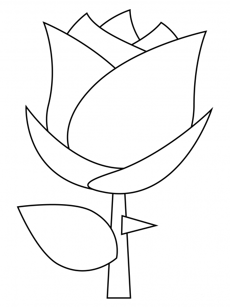 Rose coloring page image