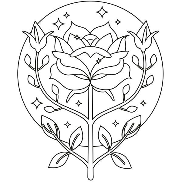 Rose coloring page image