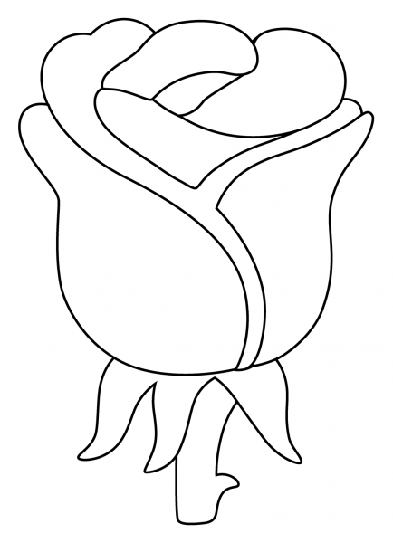 Rose Emoji coloring page image