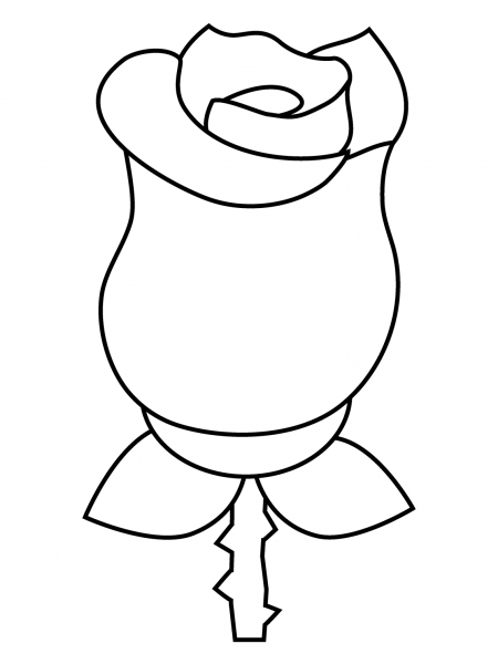 Rose Emoji coloring page image