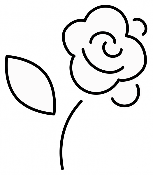 Rose Emoji coloring page image