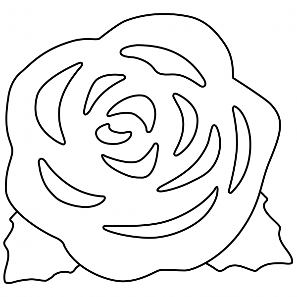 Rose Emoji coloring page image