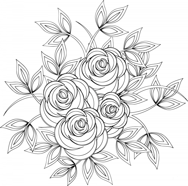 Roses Line coloring page image